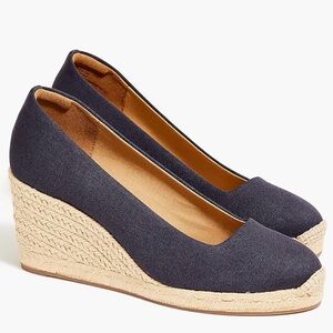 J. Crew Factory Black and Tan Espadrille Wedges